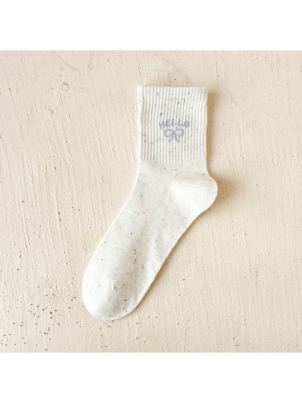 Rufia - Simple Cartoon Pattern Heathered Crew Socks