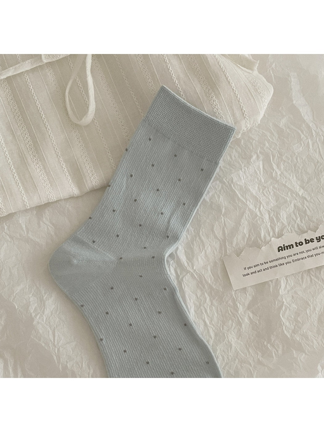 Rufia - Classic Dot Pattern Casual Crew Socks