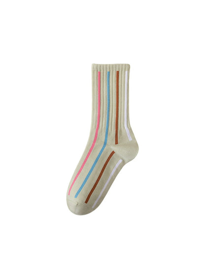 Rufia - Soft Color Stripe Ribbed Crew Socks product image 7