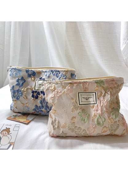 Cosbai - Soft Floral Quilted Cosmetic Pouch