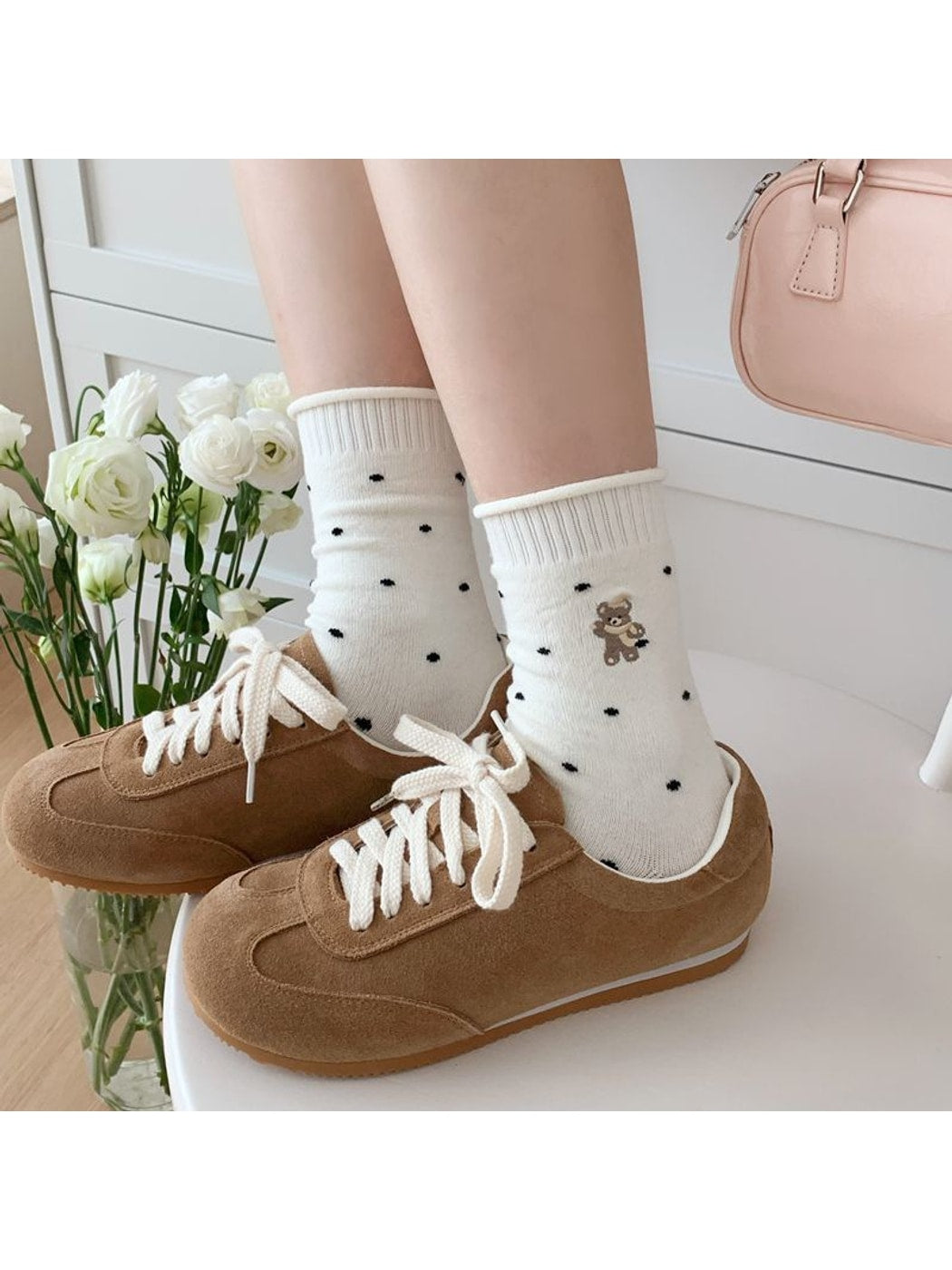 Rufia - Playful Polka Dot Crew Socks