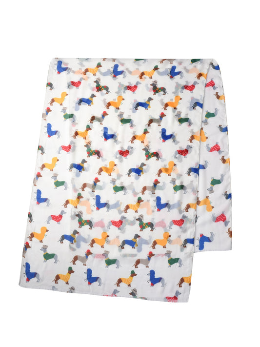 Scarvii - Dog Print White Scarf