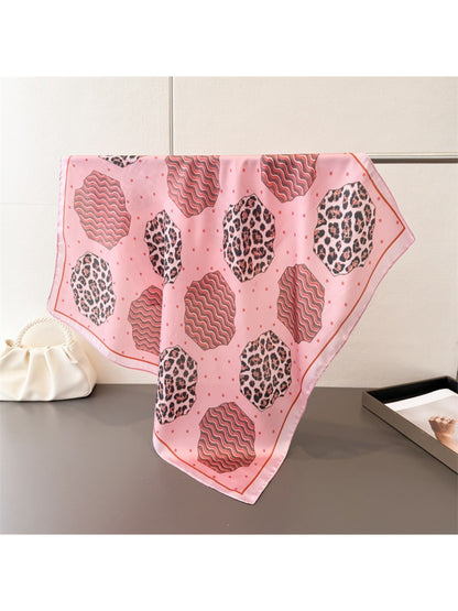 Scarvii Leopard Spot Patchwork Square Scarf
