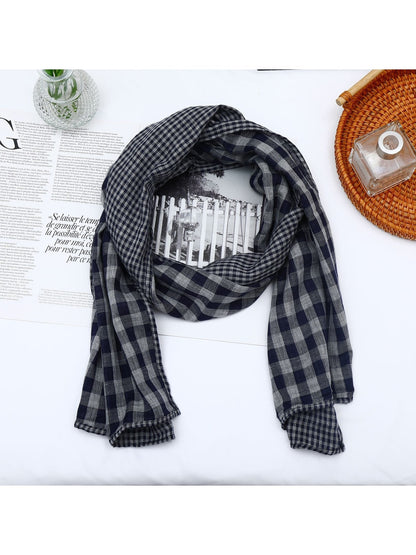 Scarvii - Geometric Plaid Rectangular Long Scarf