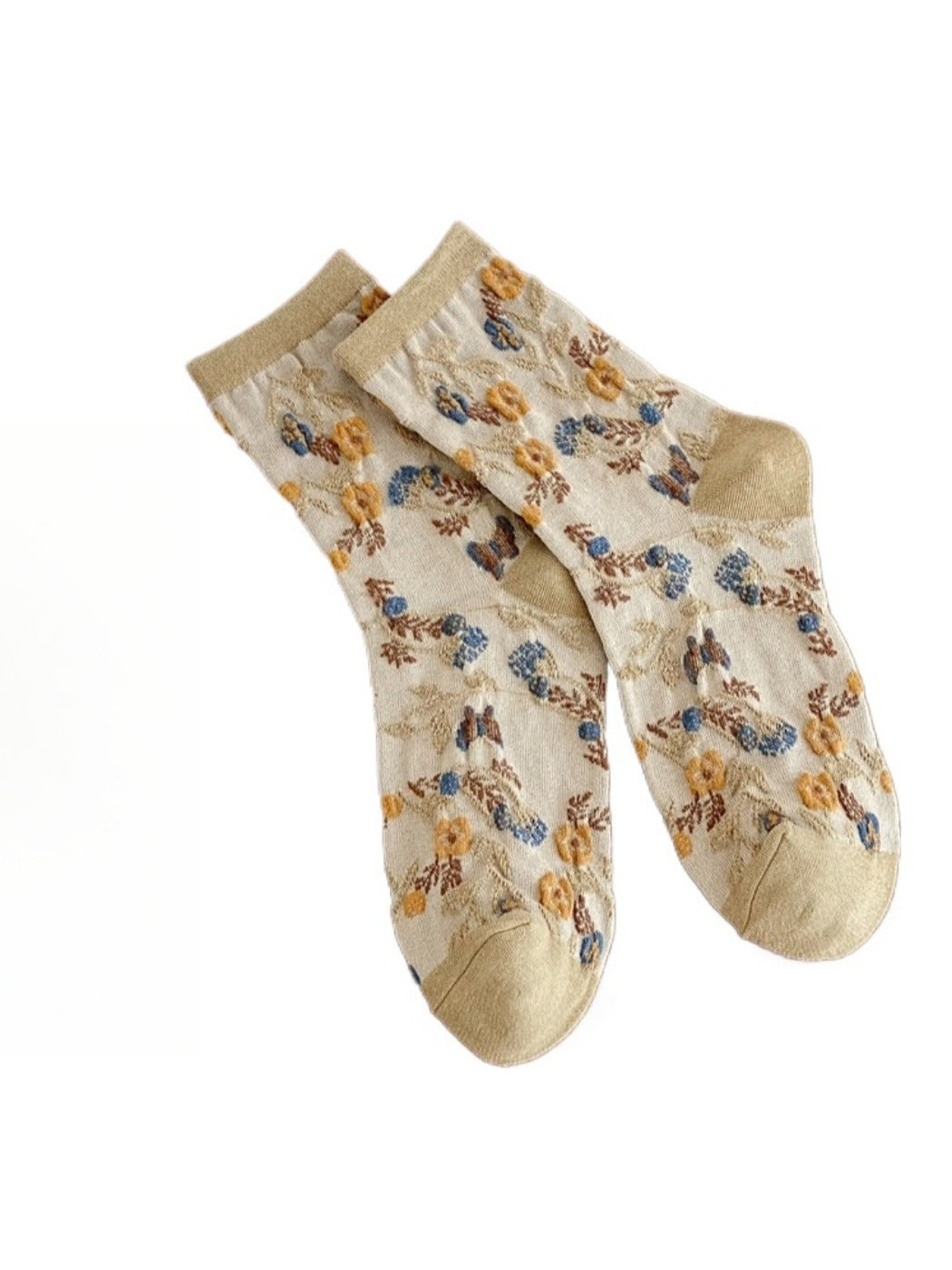 Rufia - Simple Flower Mid-Calf Socks - Chic & Sweet