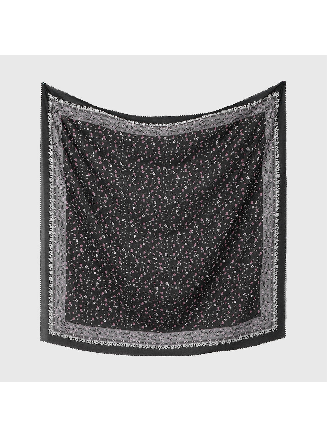 Scarvii - Vintage Border Print Square Scarf
