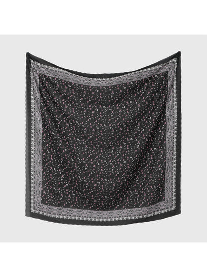 Scarvii - Vintage Border Print Square Scarf