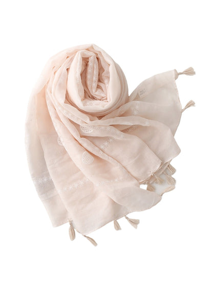 Scarvii - Bohemian Solid Color Scarf with Tassels