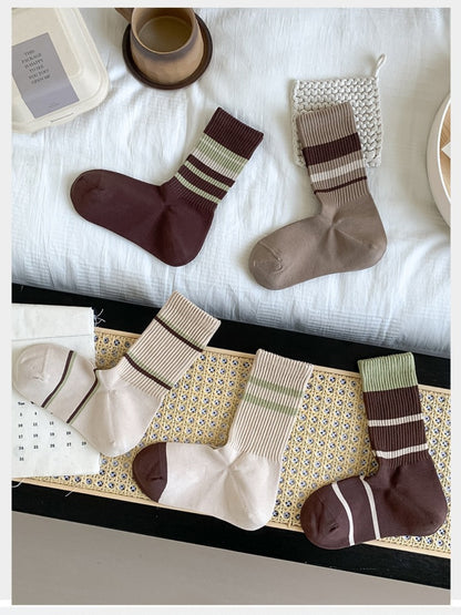 Rufia - Striped Color Block Seamless Socks for Women