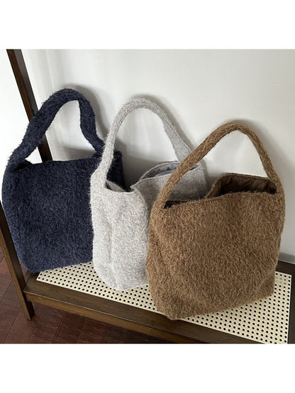 Cosbai – Winter Plush Bucket Bag & Handbag