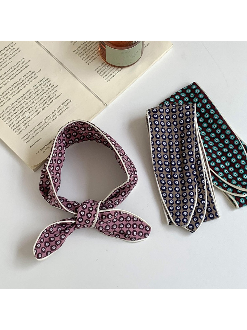 Scarvii - Vintage Mixed Pattern Skinny Scarf