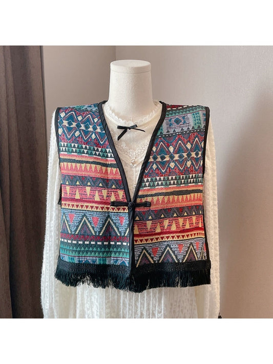 Crosa Bohemian Vest for Free-Spirited Style with woven texture