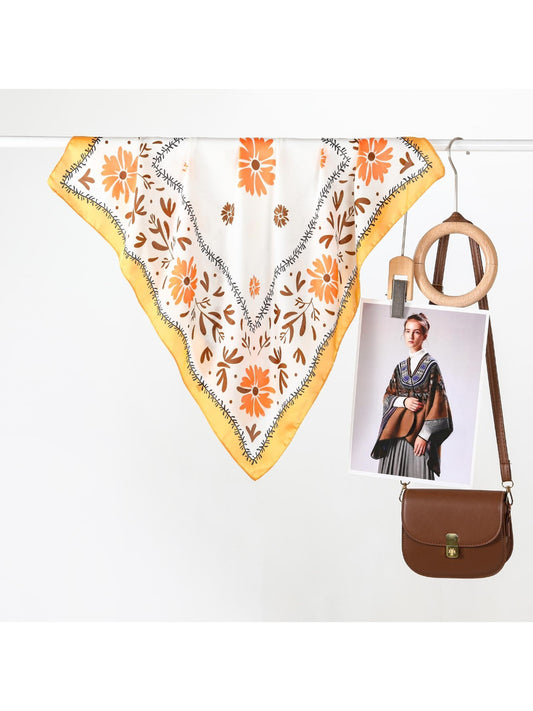 Scarvii - Boho Floral Frame Square Scarf