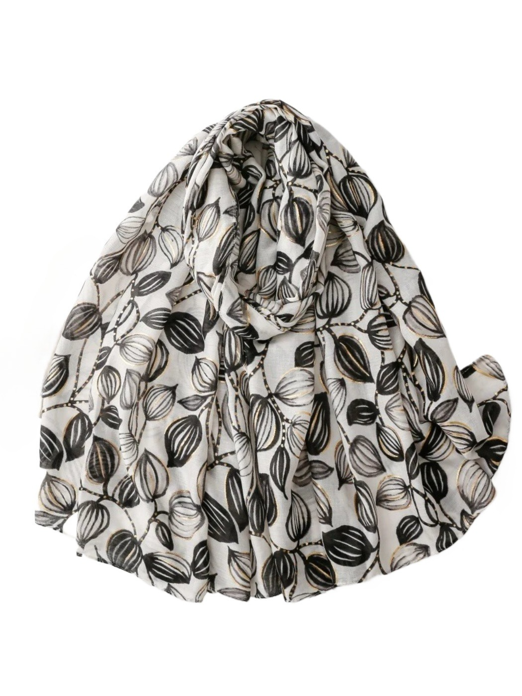 Scarvii - Foil Bud Print Lightweight Wrap Scarf