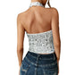 Vesty - Elegant Sequined Halter Top - Timeless Glamour