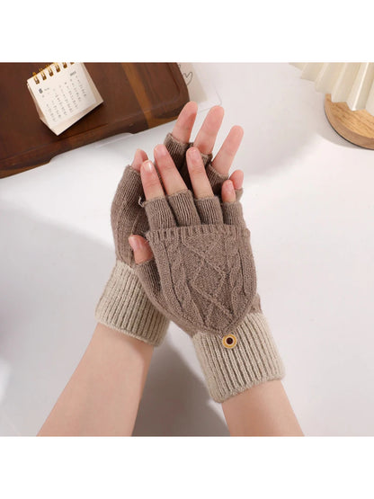Gloving - Cable Knit Fold-Over Fingerless Gloves