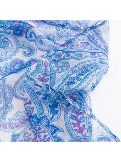 Scarvii - Blue Paisley Print Scarf