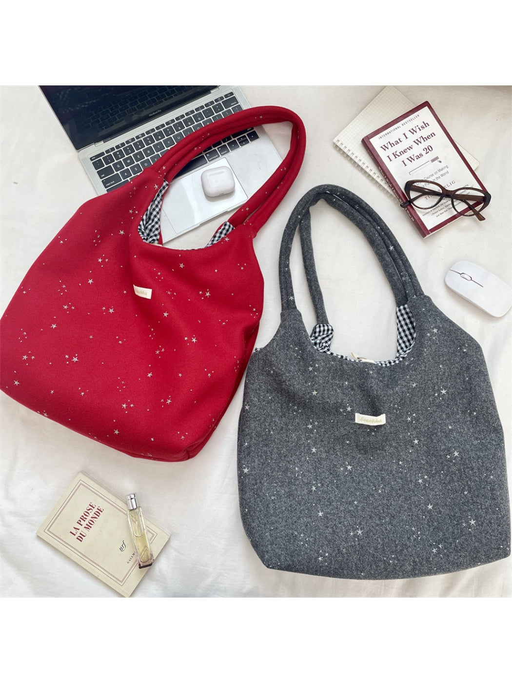 Cosbai - Star Print Casual Shoulder Bag