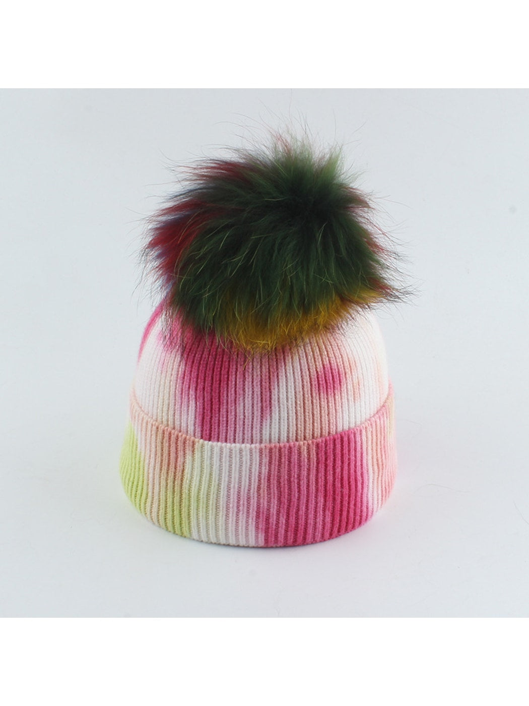 Haila - Striped Pom Pom Knit Beanie