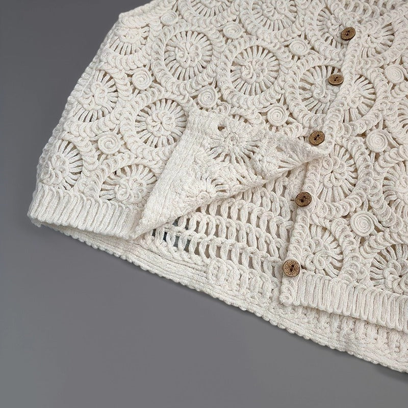 Crosa - V Neck Crochet Boho Vest