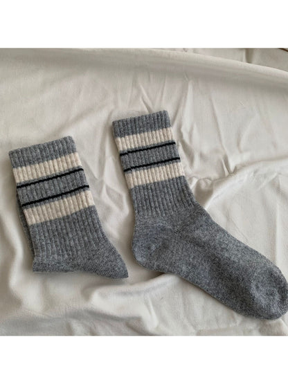 Rufia - Classic Collegiate Stripe Crew Socks