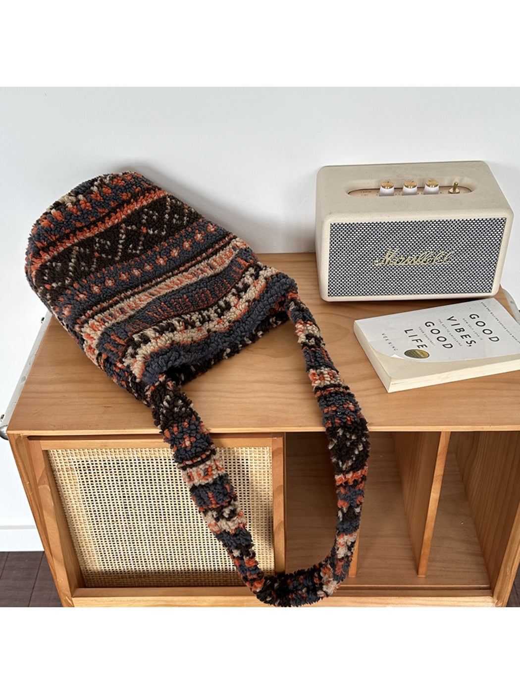 Cosbai - Retro Leopard Print Crossbody Bag