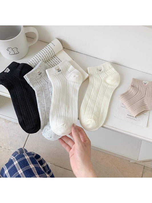 Rufia - Cute Animal Embroidery Women's Ankle Socks