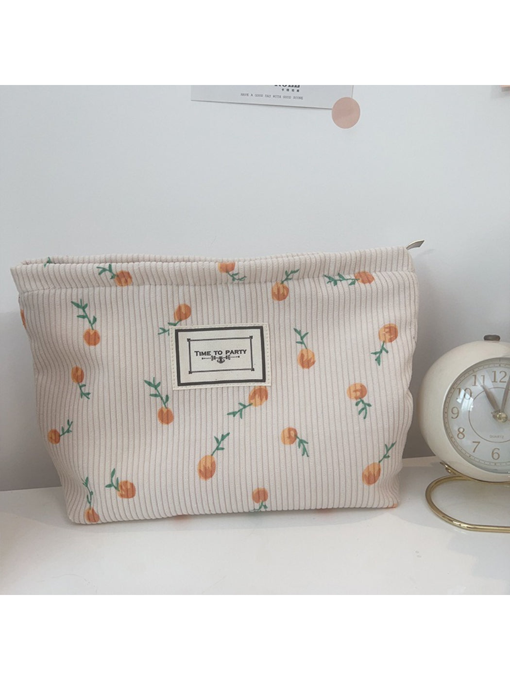 Cosbai - Citrus Corduroy Makeup Pouch