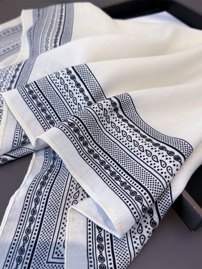 Scarvii - Minimalist Geometric Print Square Scarf – Simple & Elegant