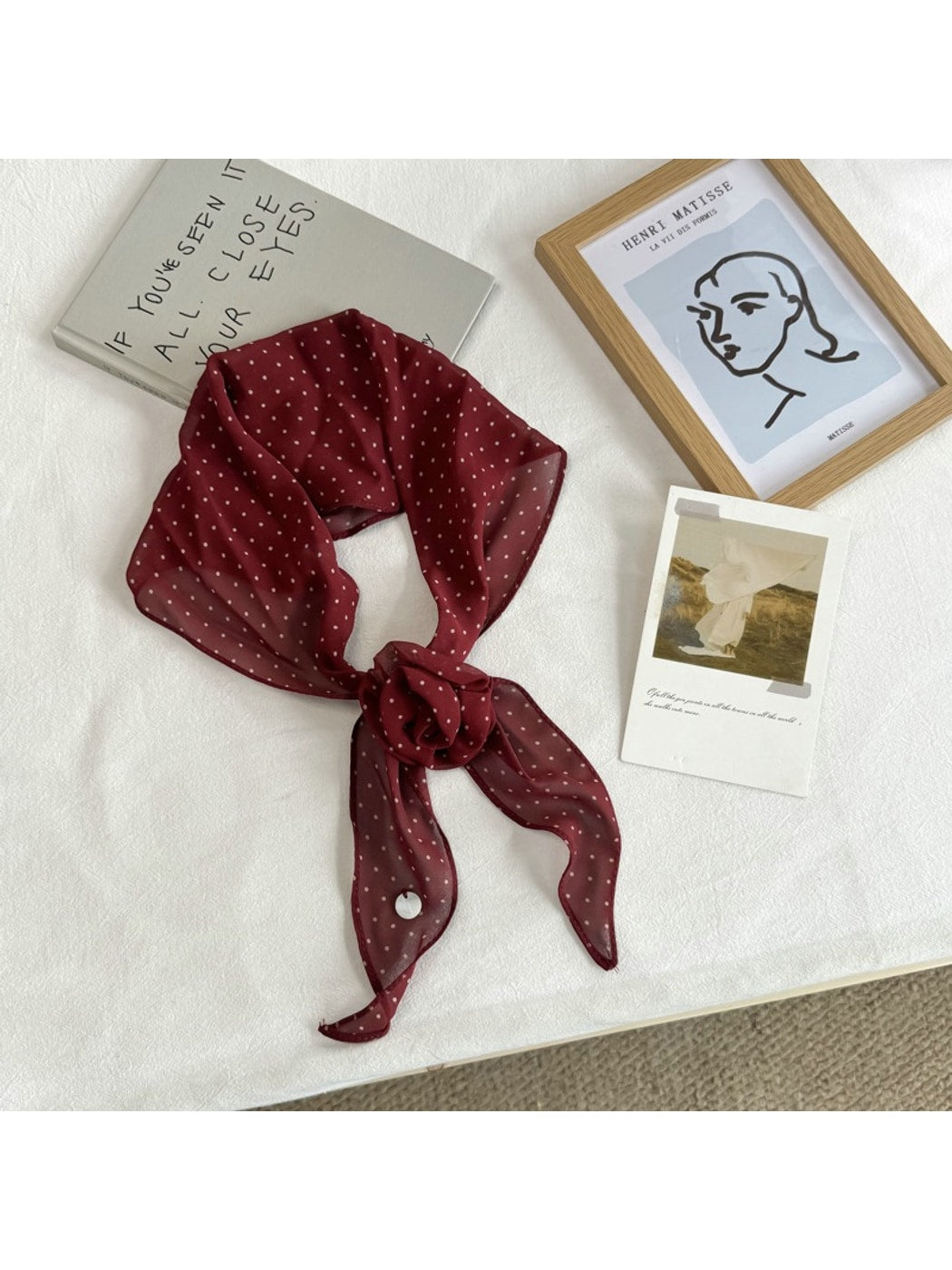 Scarvii - Floral Print Simple Style Scarf