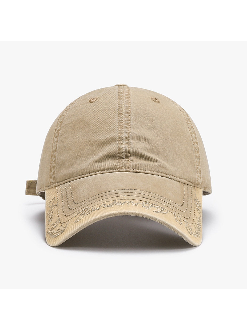 Haila - Embroidered Washed Curved Brim Baseball Cap