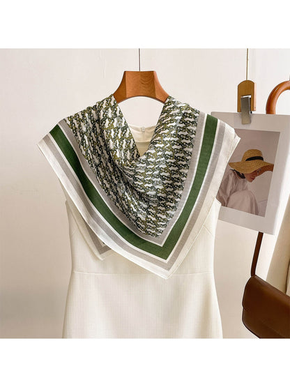Scarvii - Chain Print Simple Border Square Scarf