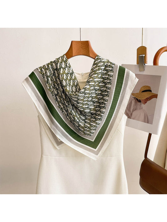 Scarvii - Chain Print Simple Border Square Scarf