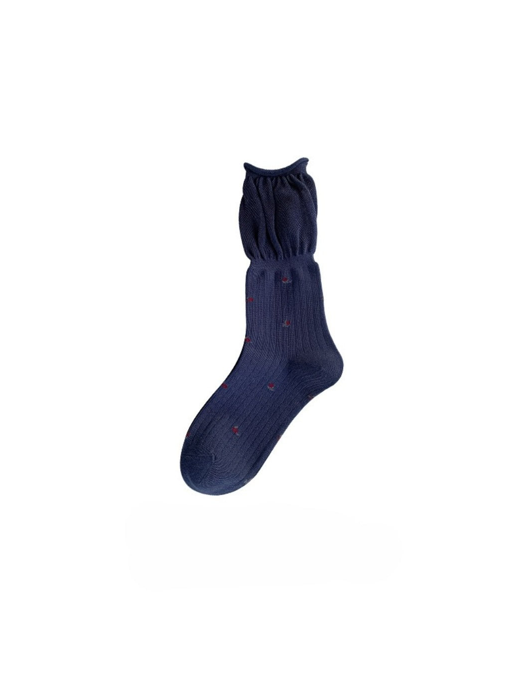 Rufia - Embroidered Ruffle Edge Crew Socks