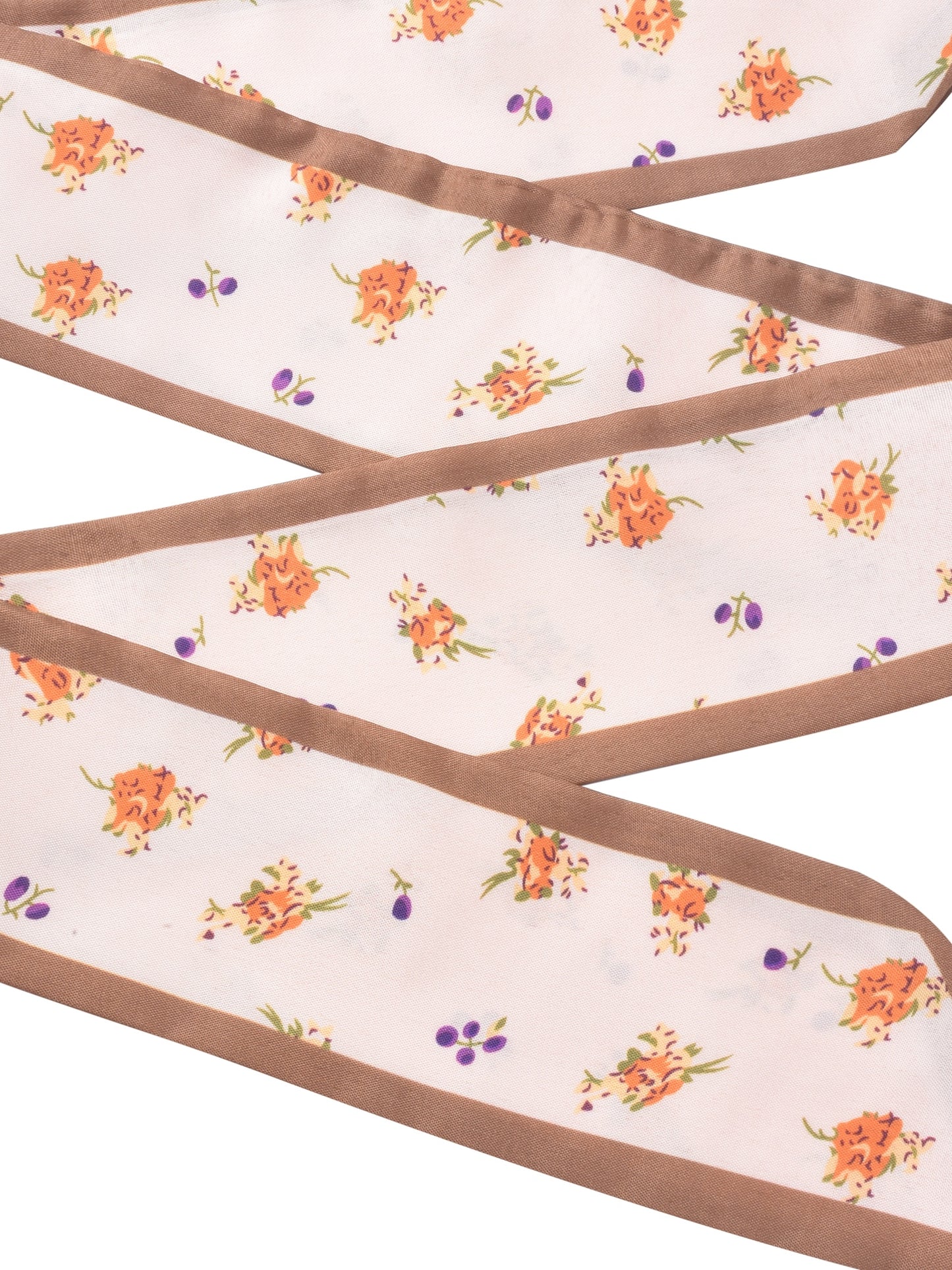 Scarvii - Floral and Heart Print Skinny Scarf