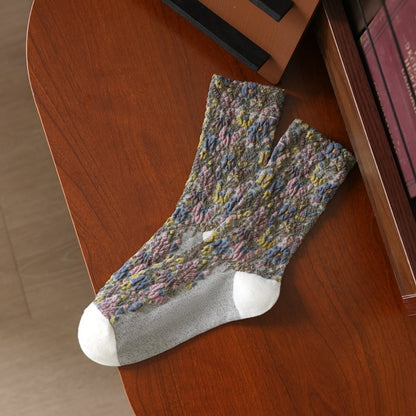 Rufia - 3D Floral Mid-Calf Socks