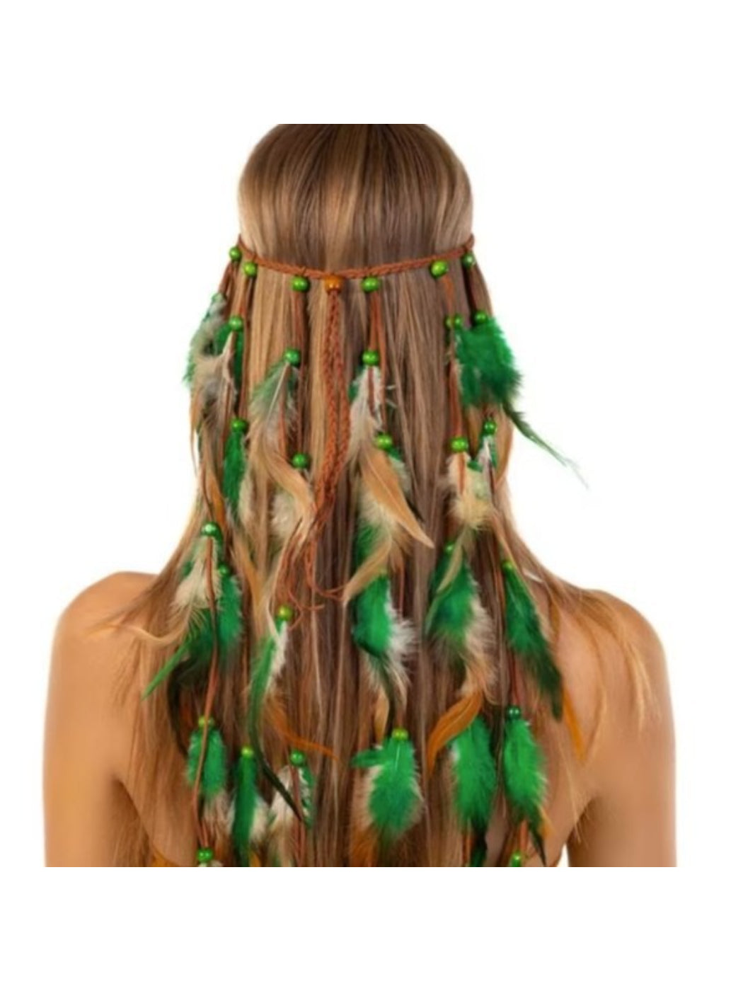 Hairish - Boho Feather Tassel Hair Headpiece with Beads