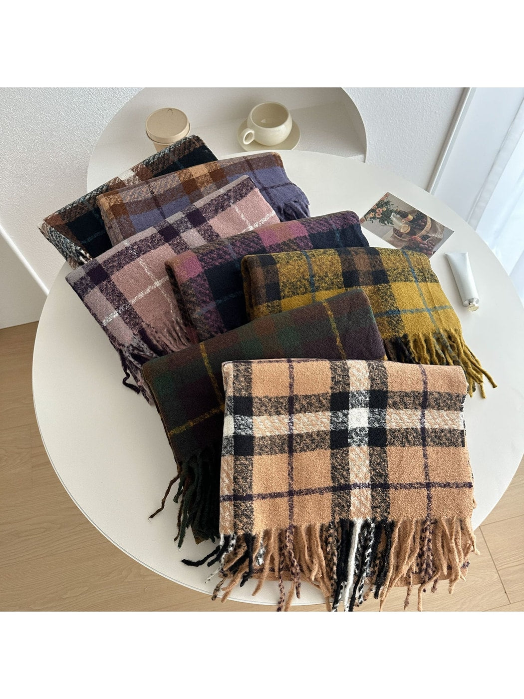 Scarvii - Double-Sided Plaid Fringed Winter Scarf