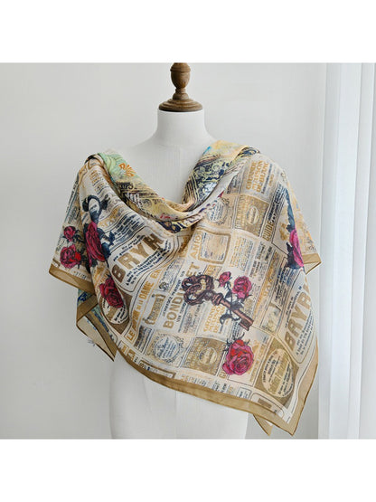Scarvii Vintage Collage Square Scarf