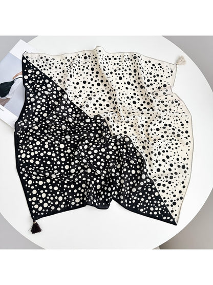 Scarvii - Chic Polka Dot Color Block Square Scarf