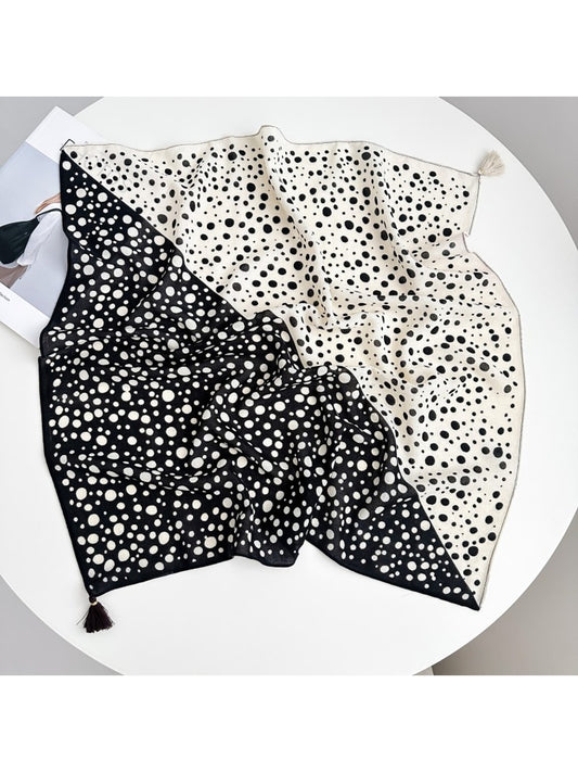 Scarvii - Chic Polka Dot Color Block Square Scarf