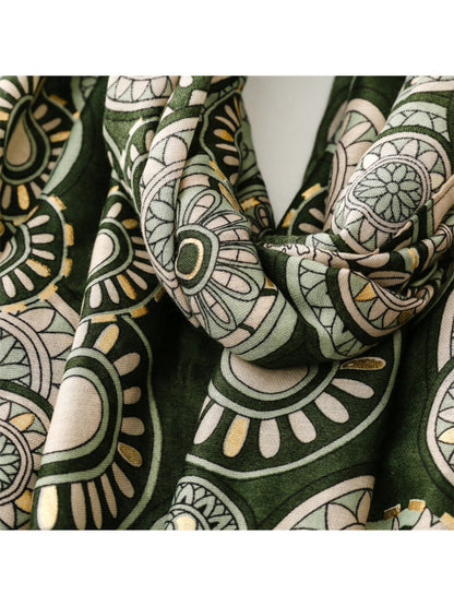 Scarvii - Soft Tone Medallion Pattern Everyday Scarf
