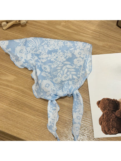 Scarvii - Spring Floral Printed Triangle Bandana