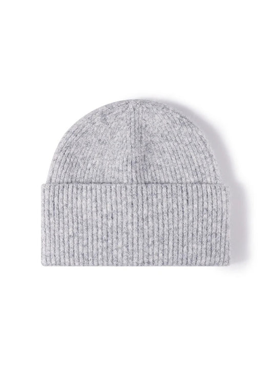 Haila - Fuzzy Ribbed Wide Cuff Knit Beanie