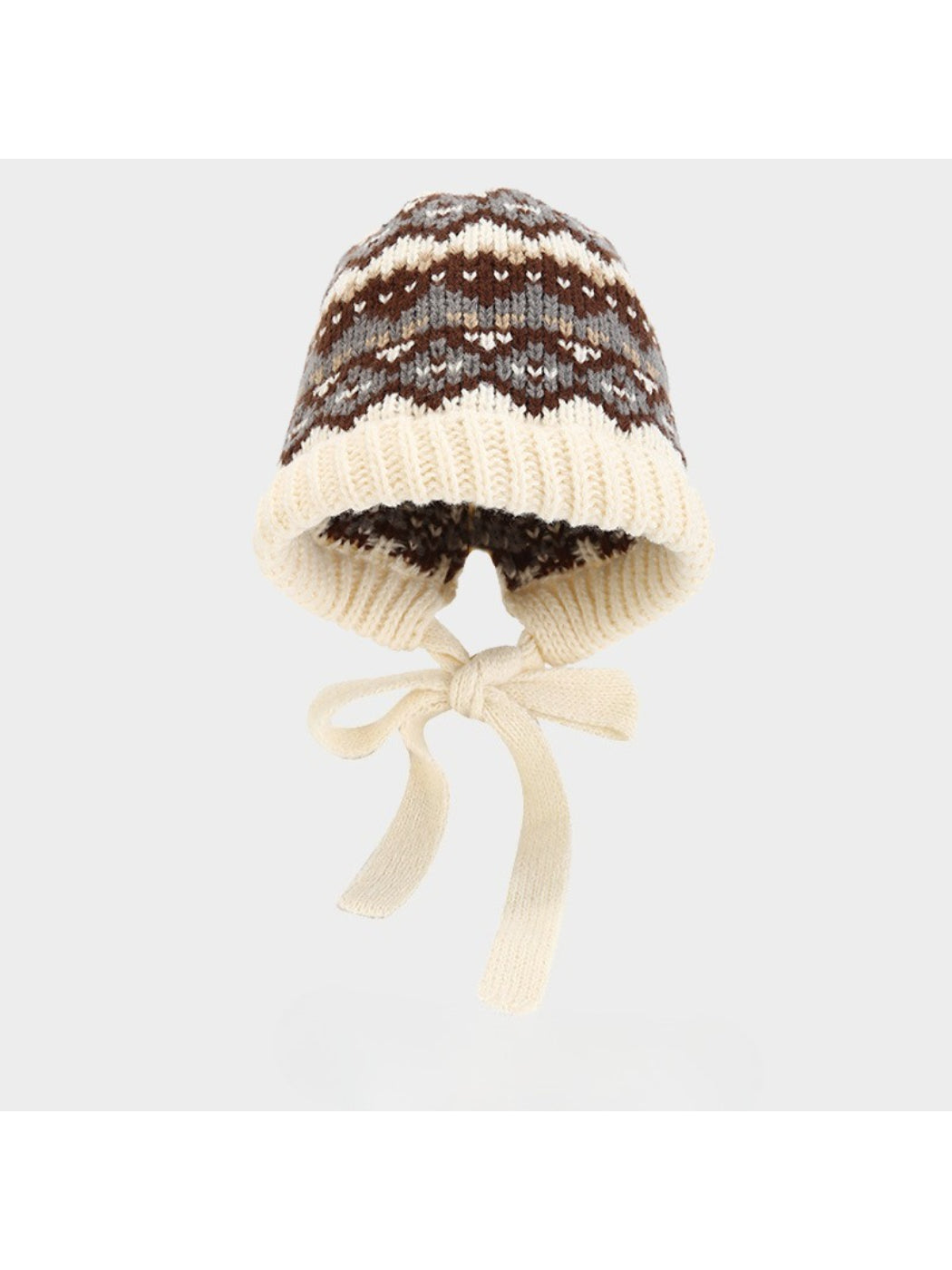 Haila - Nordic Pattern Tie Bonnet Beanie