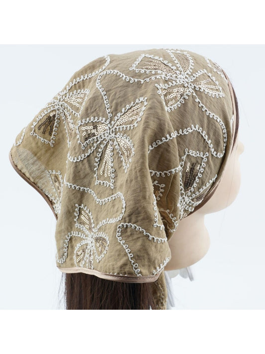 Scarvii - Bold Floral Embellished Headscarf