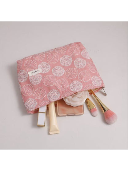 Cosbai - Leaf Print Handheld Organizer Bag