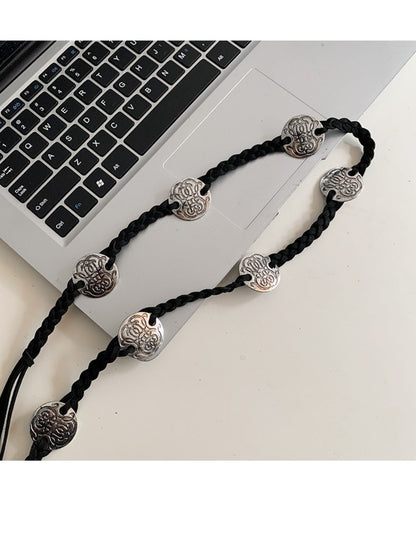 Beco vintage style braided rope belt worn with casual outfit