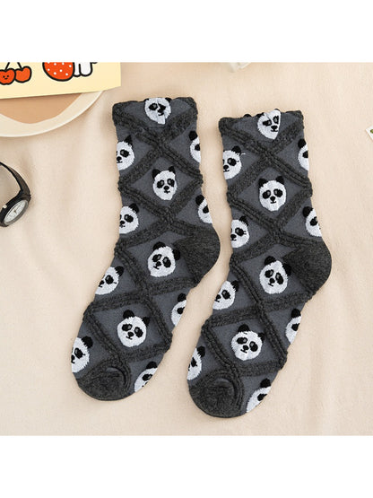 Rufia - Cozy Bear Pattern Crew Socks