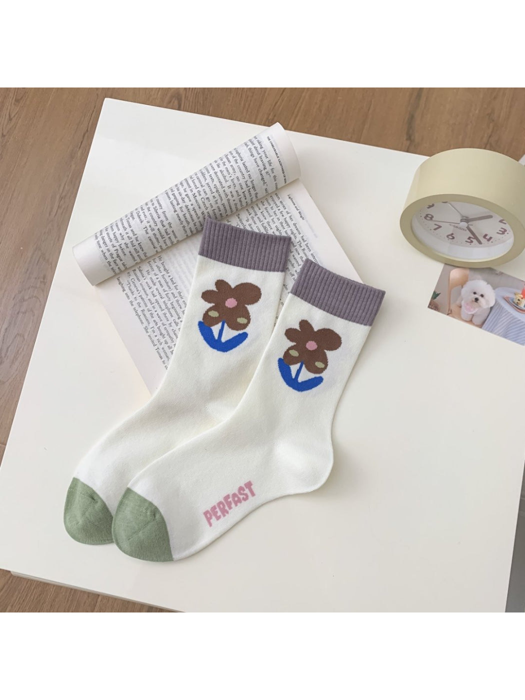 Rufia - Fun Graphic Colorblock Crew Socks